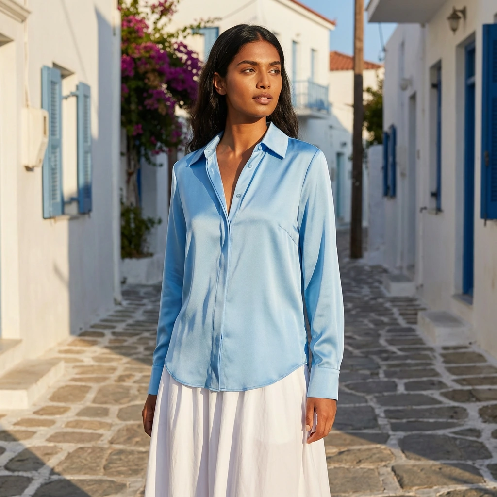 Woman wearing blouse